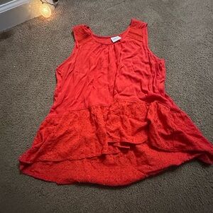 Knox Rose Red Ruffled Tank Top